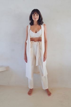 kimono longo tricot alvorada off white
