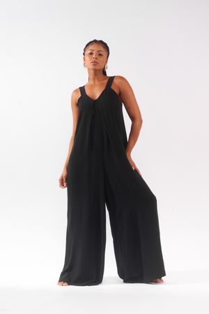 macacão pantalona shakti preto
